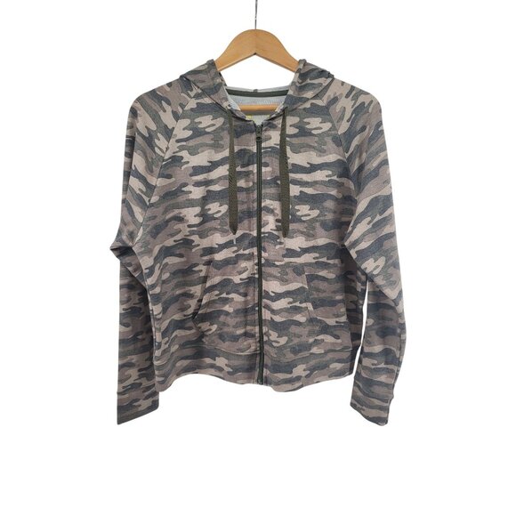 Xersion Small Loose Fit Camouflage Zip-Up Hoodie - Picture 1 of 4